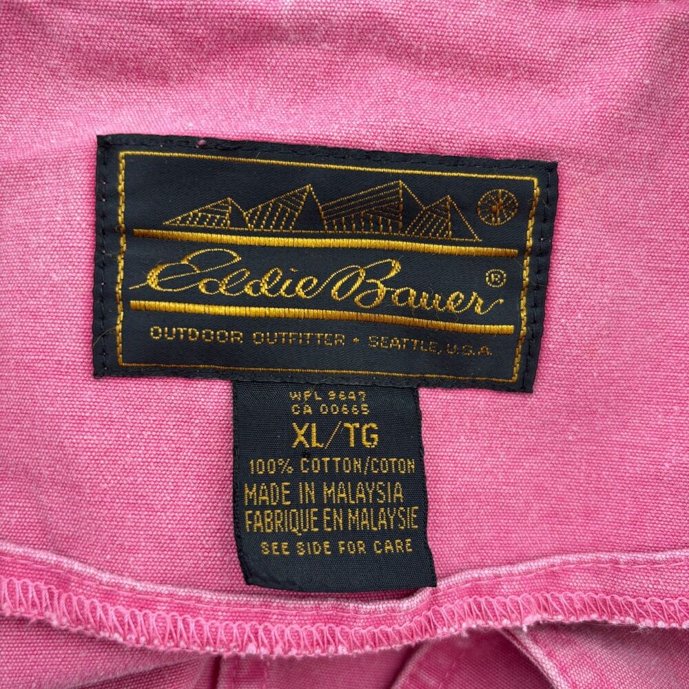 Eddie Bauer Womens Pink Chore Jacket XL Vintage Country Boho Earthy Granola - Picture 4 of 8
